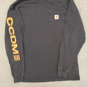 Carhartt Men’s Medium Black Long Sleeve with CCDM Logo- Outdoor Work 100%Cotton